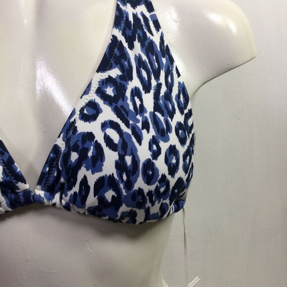 Calme Womens Tiger String Bikini Top Animal Print Stretch Blue White Size S NWT - Picture 2 of 15